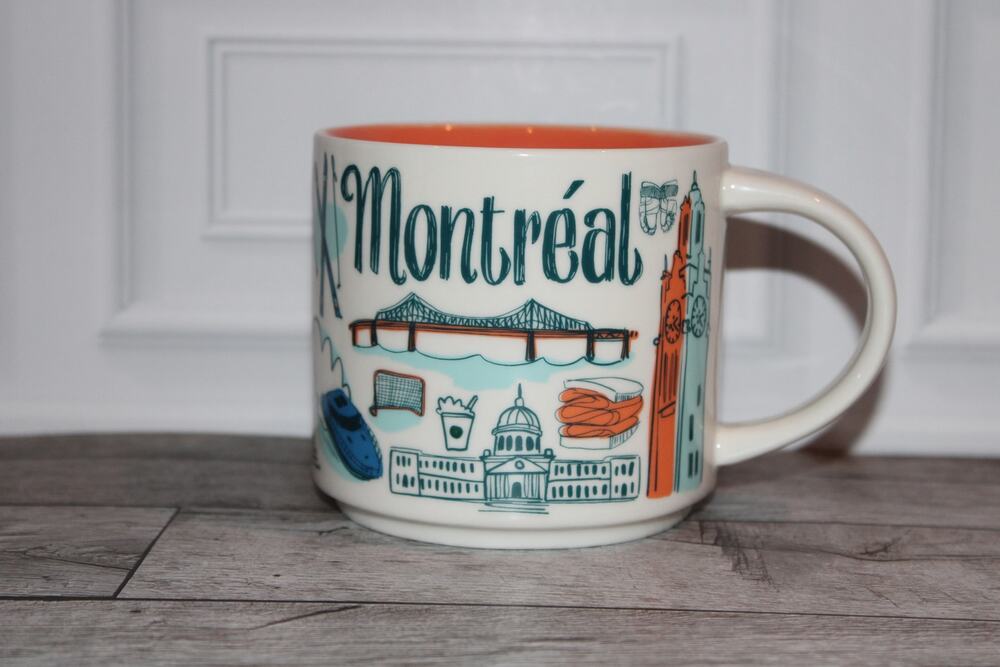 Starbucks Montreal Been There Series 14 oz Mug Orange Interior New w SKU